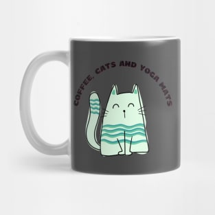 Coffee cats and yoga mats funny yoga and cat drawing Mug